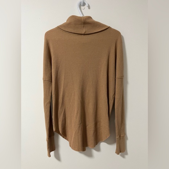 Aritzia TNA Waffle Brown Oversized Mockneck Turtleneck Sweater Dress Long Sleeve - Picture 8 of 8